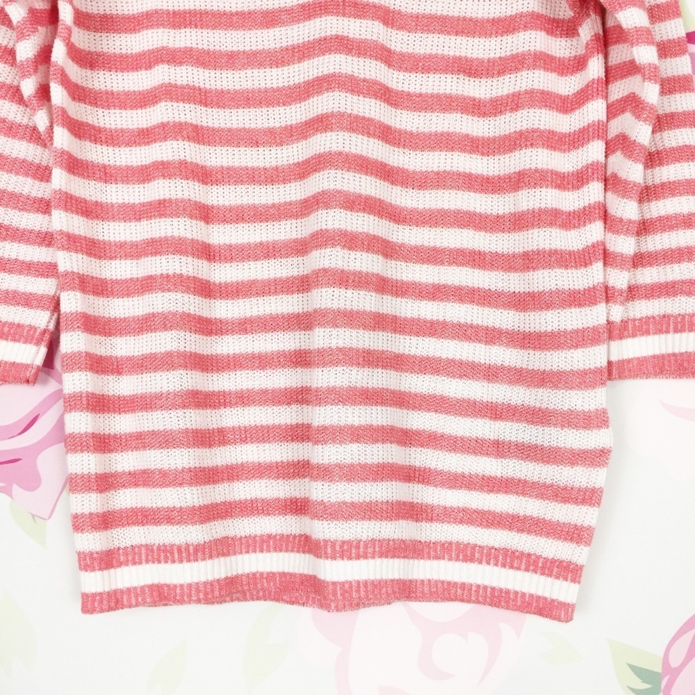 J. Crew Heather Stripe Linen Blend Textured Knit Cre Neck Sweater XXS - Picture 6 of 8